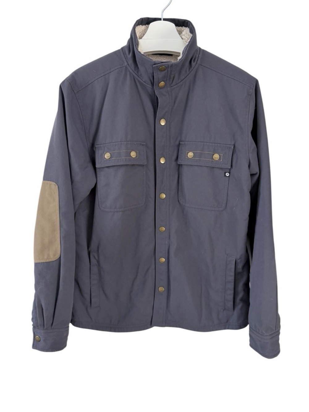 MARMOT Gray Waxed Nylon Sherpa Lined Bower’s Jacket Utility Coat m